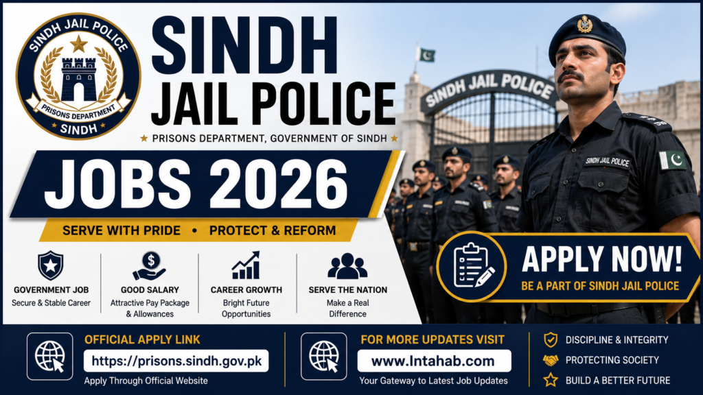 Sindh Jail Police Jobs 2026 – Latest Vacancies for Male & Female | Apply Online