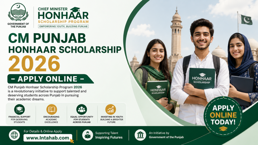 CM Punjab Honhaar Scholarship 2026 – Apply Online | Male & Female Students