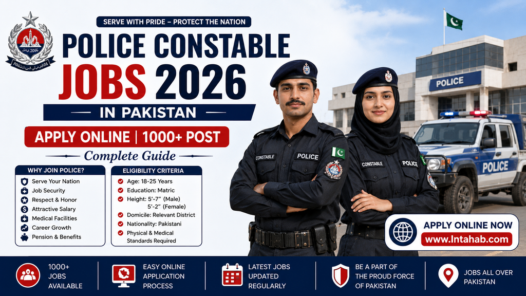 Police Constable Jobs 2026 Pakistan – Apply Online | 1500+ Post Male & Female