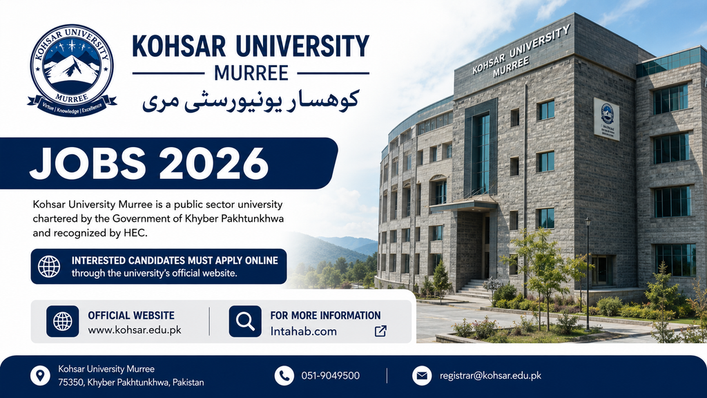 Kohsar University Murree Jobs 2026 – Application Form | Male & Female